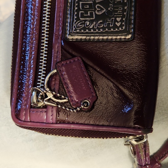 Coach Poppy Raspberry Wallet Wristlet - Picture 3 of 10